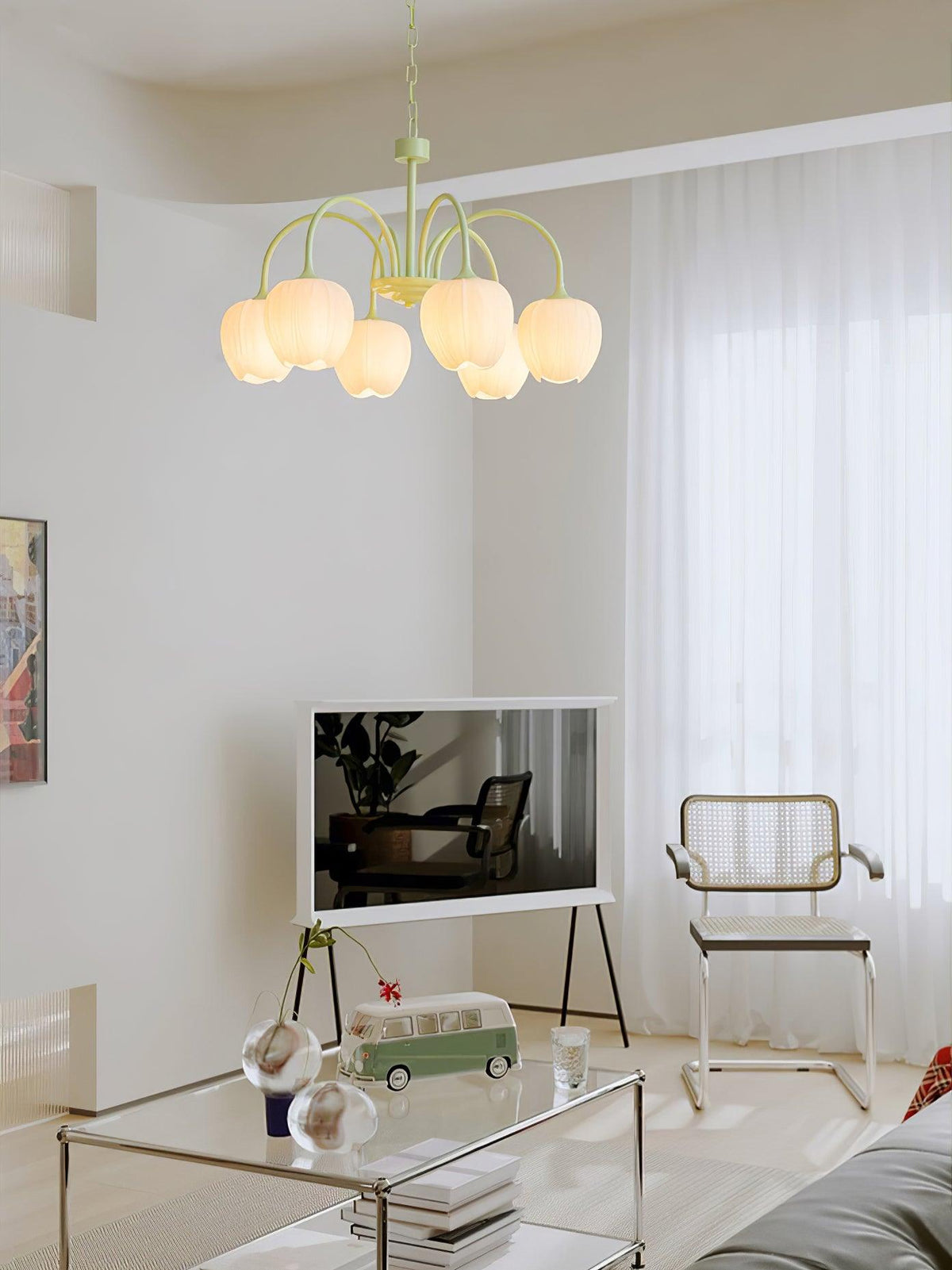 Dareya Lustre Tulipe en Verre Matcha