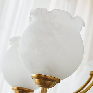 Lustra Lustre en Verre, Bois et Laiton Vintage