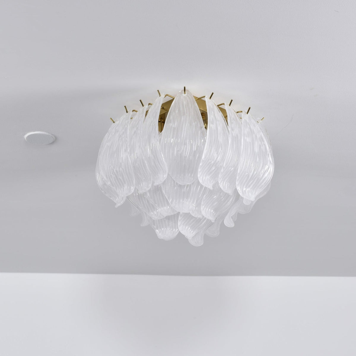 Orlius Plafonnier Murano Pétale Soufflé-Main Verre Applique Plafond