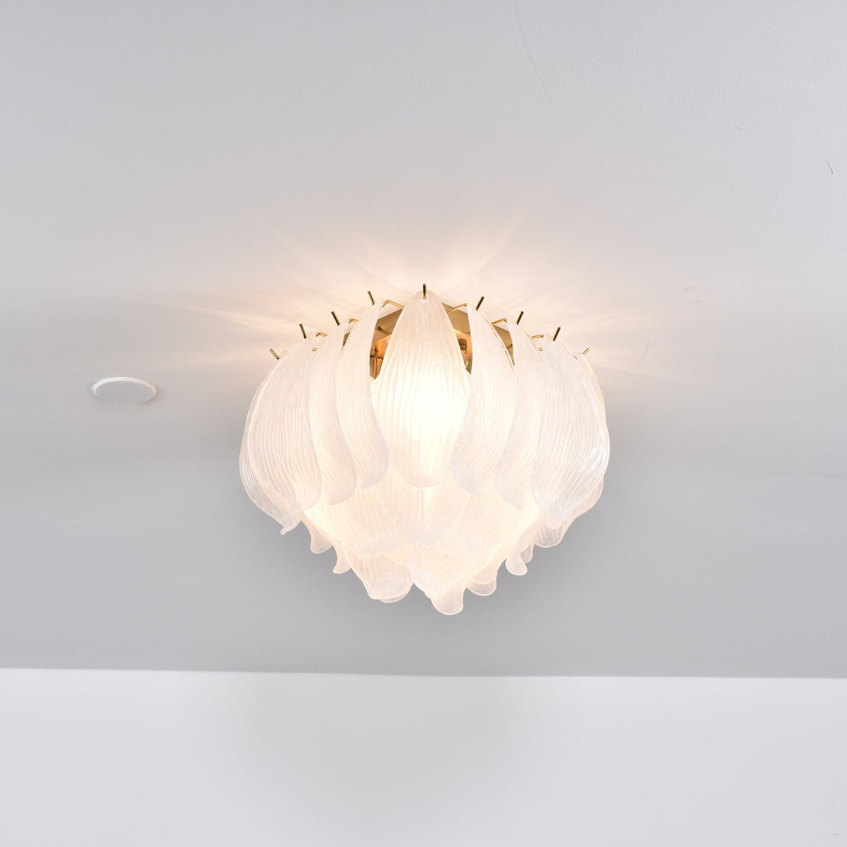 Orlius Plafonnier Murano Pétale Soufflé-Main Verre Applique Plafond
