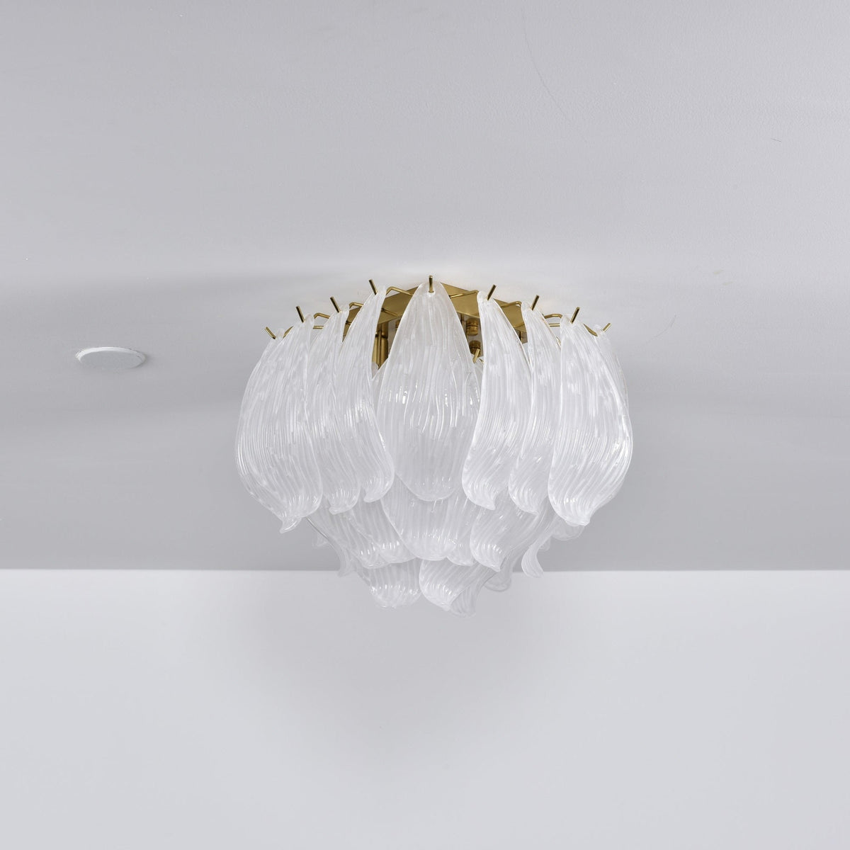 Orlius Plafonnier Murano Pétale Soufflé-Main Verre Applique Plafond
