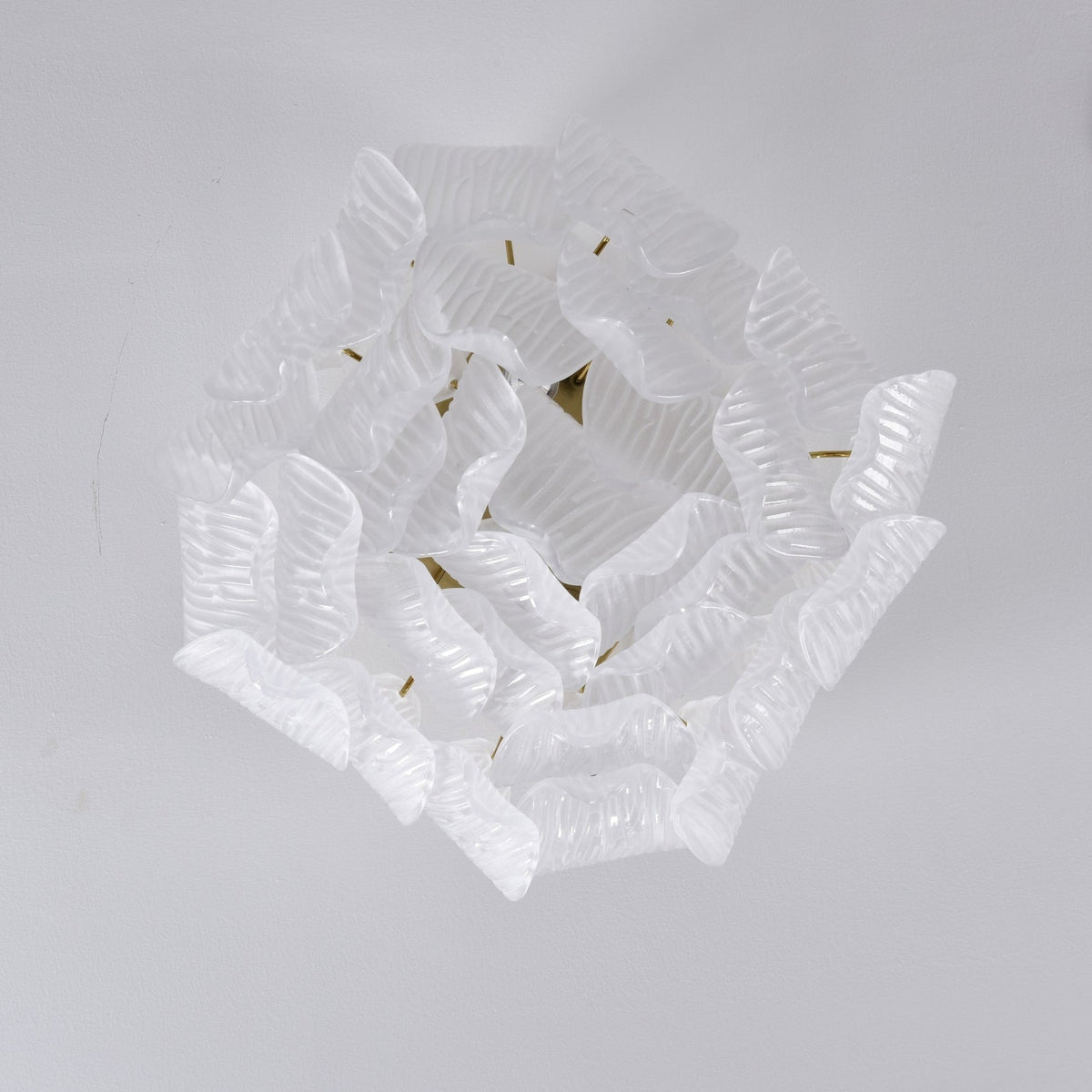 Orlius Plafonnier Murano Pétale Soufflé-Main Verre Applique Plafond