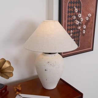 Solix Lampe de Table en Céramique Et Tissu