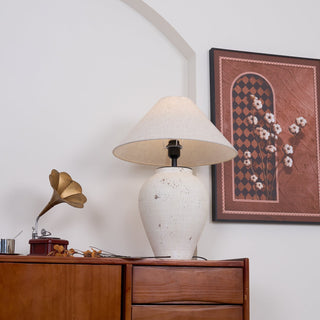Solix Lampe de Table en Céramique Et Tissu