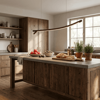 Twig Wood Linear Pendant Light-Neutral Decor