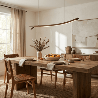 Twig Wood Linear Pendant Light-Neutral Decor