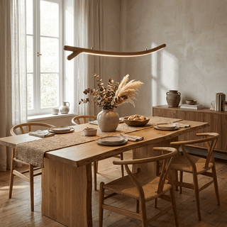 Twig Wood Linear Pendant Light-Neutral Decor