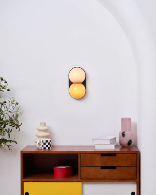Two Globe Glass Wall Sconce-Neutral Decor