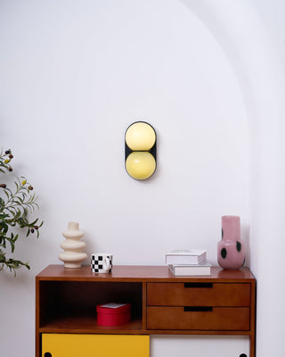 Two Globe Glass Wall Sconce-Neutral Decor