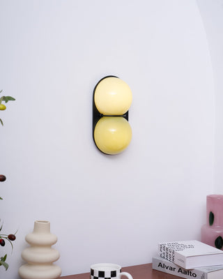 Two Globe Glass Wall Sconce-Neutral Decor