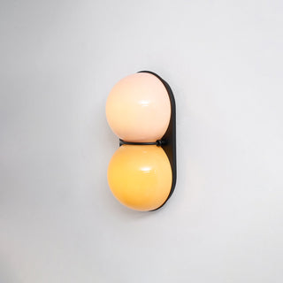 Two Globe Glass Wall Sconce-Neutral Decor