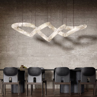 Syrinan Lustre Anneau Luxe Cuir Albâtre Minimaliste Moderne