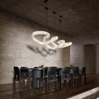 Syrinan Lustre Anneau Luxe Cuir Albâtre Minimaliste Moderne