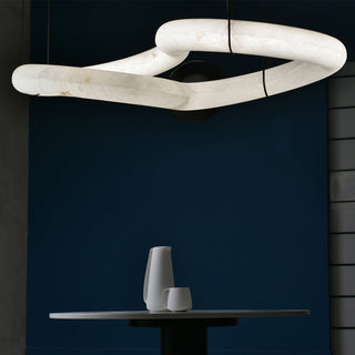 Syrinan Lustre Anneau Luxe Cuir Albâtre Minimaliste Moderne