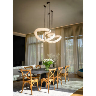Syrinan Lustre Anneau Luxe Cuir Albâtre Minimaliste Moderne