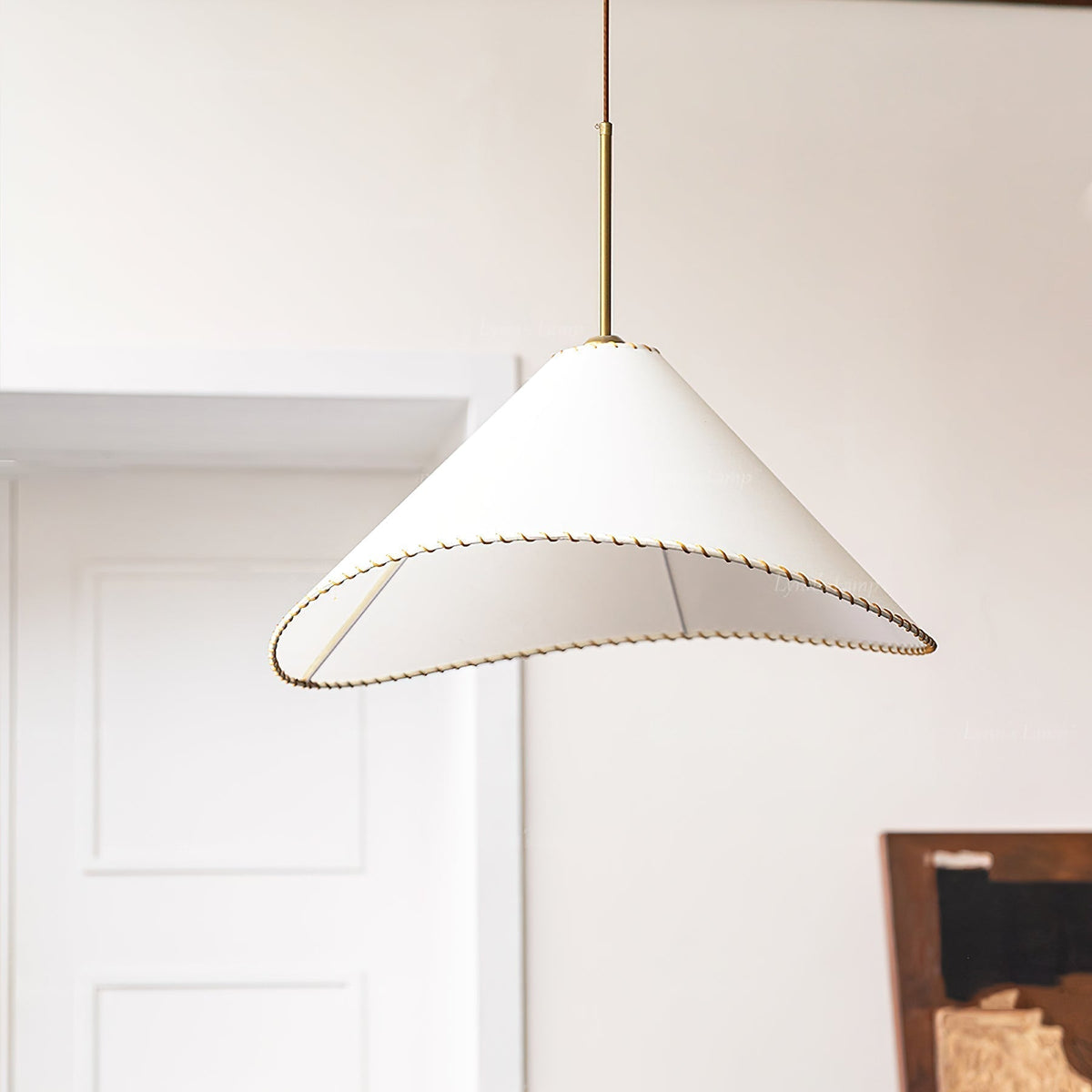 Aursoreth Nordic Tordu Abat-Jour Tissu Pendentif Lampe