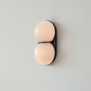 Two Globe Glass Wall Sconce-Neutral Decor
