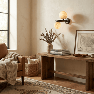 Two Globe Alabaster Wall Sconce-Neutral Decor