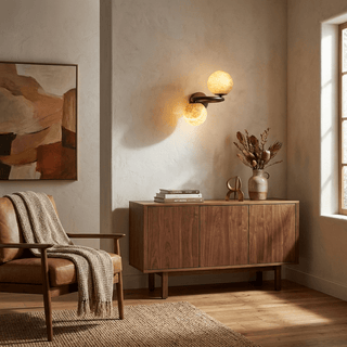 Two Globe Alabaster Wall Sconce-Neutral Decor