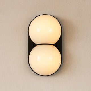 Two Globe Glass Wall Sconce-Neutral Decor