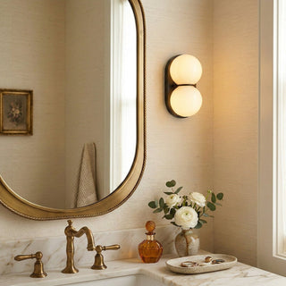 Two Globe Glass Wall Sconce-Neutral Decor