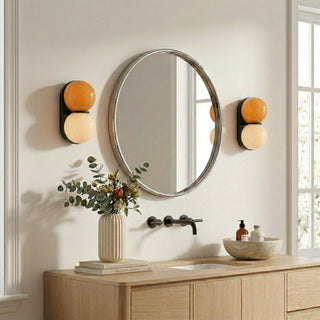 Two Globe Glass Wall Sconce-Neutral Decor
