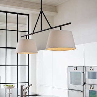 Two Light Linear Island Pendant Lamp-Neutral Decor