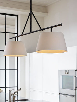 Two Light Linear Island Pendant Lamp-Neutral Decor