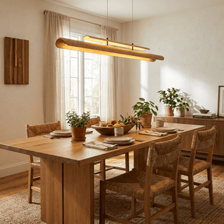 Two Tier Wood Linear Pendant Light-Neutral Decor