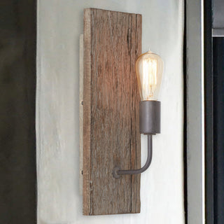 Ovenaris Applique Murale Bois Métal Industriel Vintage