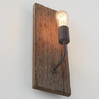 Ovenaris Applique Murale Bois Métal Industriel Vintage