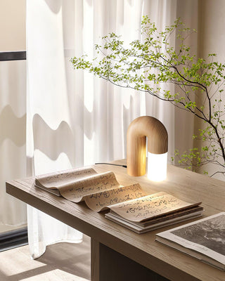 Arch Fashion Wood Table Lamp-Neutral Decor