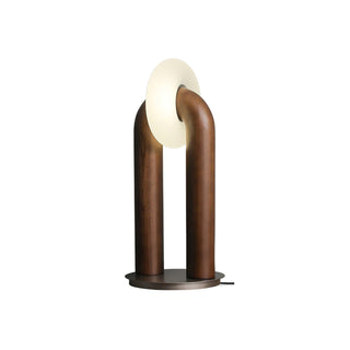 Lumen Vintage Wood Table Lamp-Neutral Decor