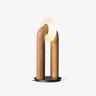 Lumen Vintage Wood Table Lamp-Neutral Decor