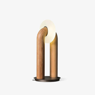 Lumen Vintage Wood Table Lamp-Neutral Decor