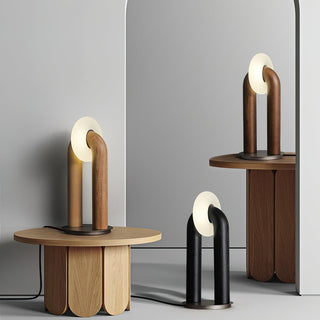 Lumen Vintage Wood Table Lamp-Neutral Decor