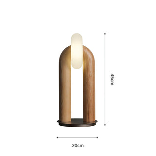 Lumen Vintage Wood Table Lamp-Neutral Decor