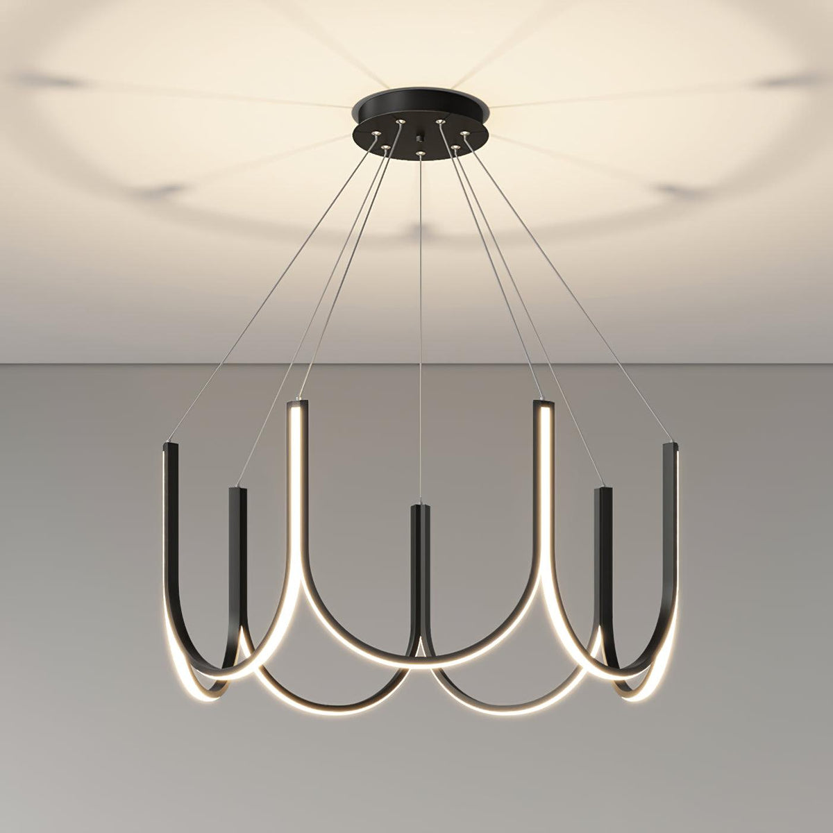 Peyton Suspension Noire Moderne