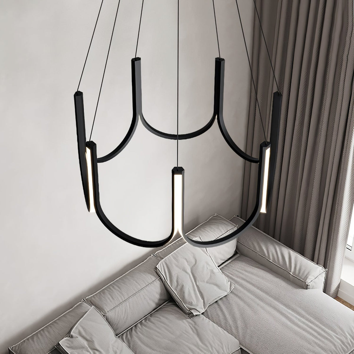 Peyton Suspension Noire Moderne