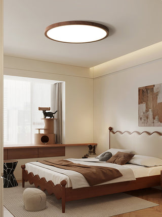 Solara Plafonnier Rond Fin en Noyer Minimaliste-Luire