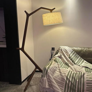 Ulmiril Rustic Wood Floor Lamp-Neutral Decor