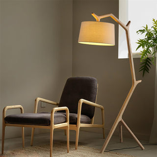 Ulmiril Rustic Wood Floor Lamp-Neutral Decor
