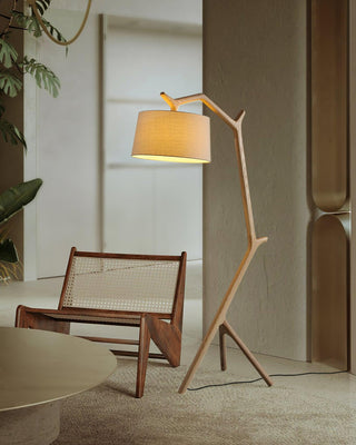 Ulmiril Rustic Wood Floor Lamp-Neutral Decor