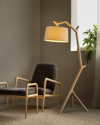 Ulmiril Rustic Wood Floor Lamp-Neutral Decor