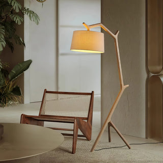 Ulmiril Rustic Wood Floor Lamp-Neutral Decor