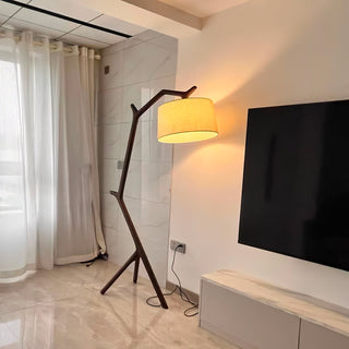 Ulmiril Rustic Wood Floor Lamp-Neutral Decor