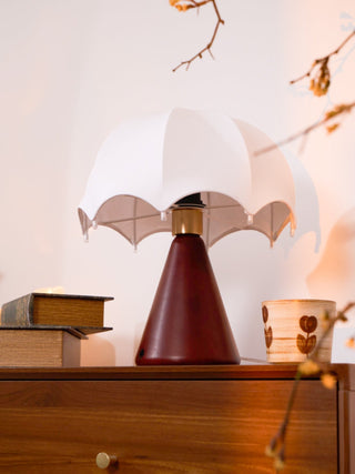 Parasol Lampe de Table en Bois de Noyer