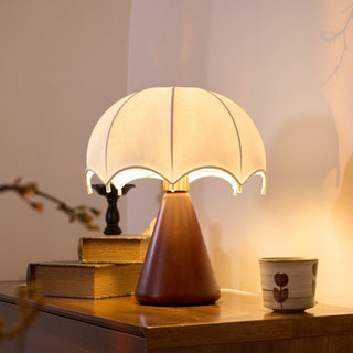 Parasol Lampe de Table en Bois de Noyer