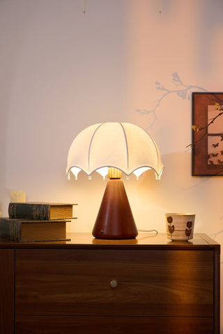 Parasol Lampe de Table en Bois de Noyer
