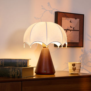 Parasol Lampe de Table en Bois de Noyer